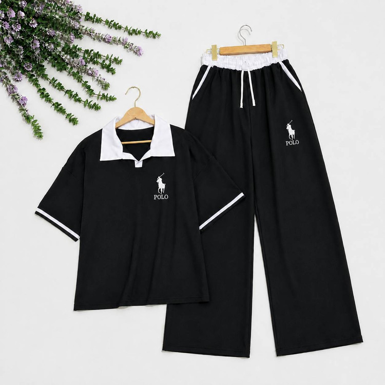 ست تیشرت شلوار polo(مارک چاپی )💞🌹کد 758 آدراپانا
