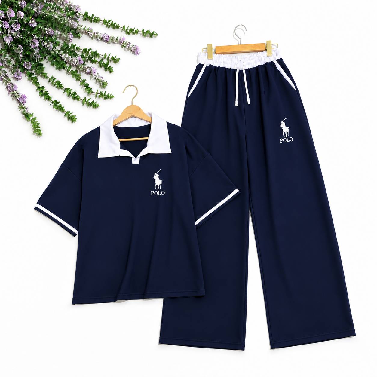 ست تیشرت شلوار polo(مارک چاپی )💞🌹کد 758 آدراپانا