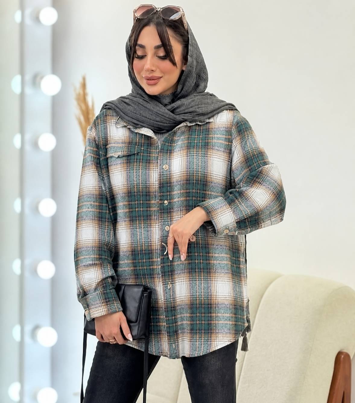 ژاکت پشمی موهر دار سایه 🎀💕کد 24116 کلار