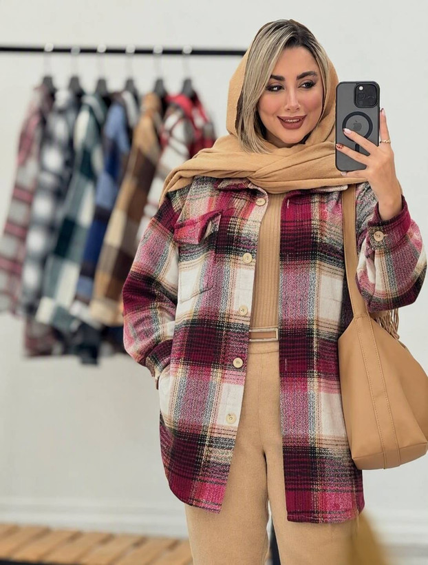 ژاکت پشمی موهر دار سایه 🎀💕کد 24116 کلار