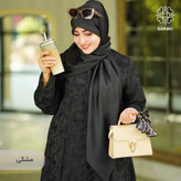 روسری ساتن ترک ساتن ضخیم ترک تکرنگ مشکی 🤩🤩 کد ۲۴۱۳۱ ستشو