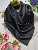 روسری ساتن ترک ساتن ضخیم ترک تکرنگ مشکی 🤩🤩 کد ۲۴۱۳۱ ستشو