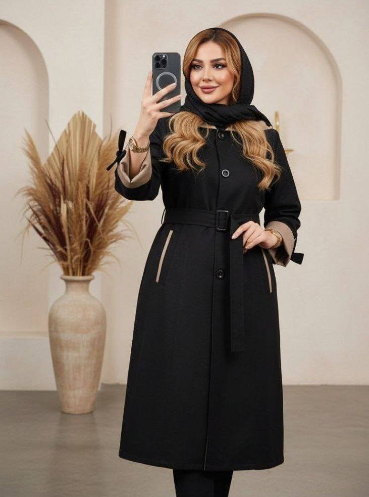 مانتو بارونی کلاهدار 🌹💕کد 781 آدراپانا