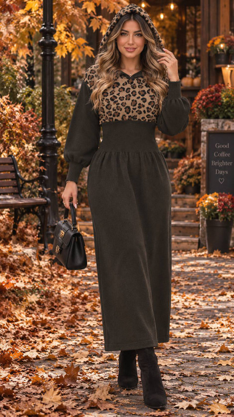 کفتان بافت پلنگی🧡🍂کد 23849 آرات