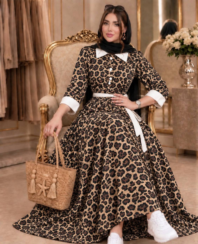 پیراهن بلند یقه سفید🥰🤍کد 499 حدیث