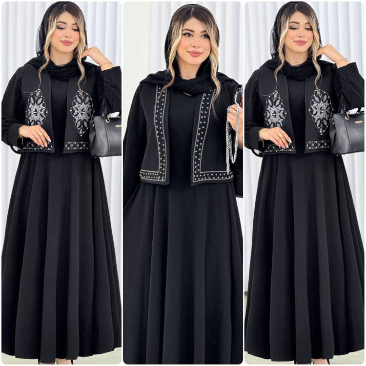 ست پیراهن و جلیقه پریزاد🌿 با کیفیت عالی ✅ الیش15913