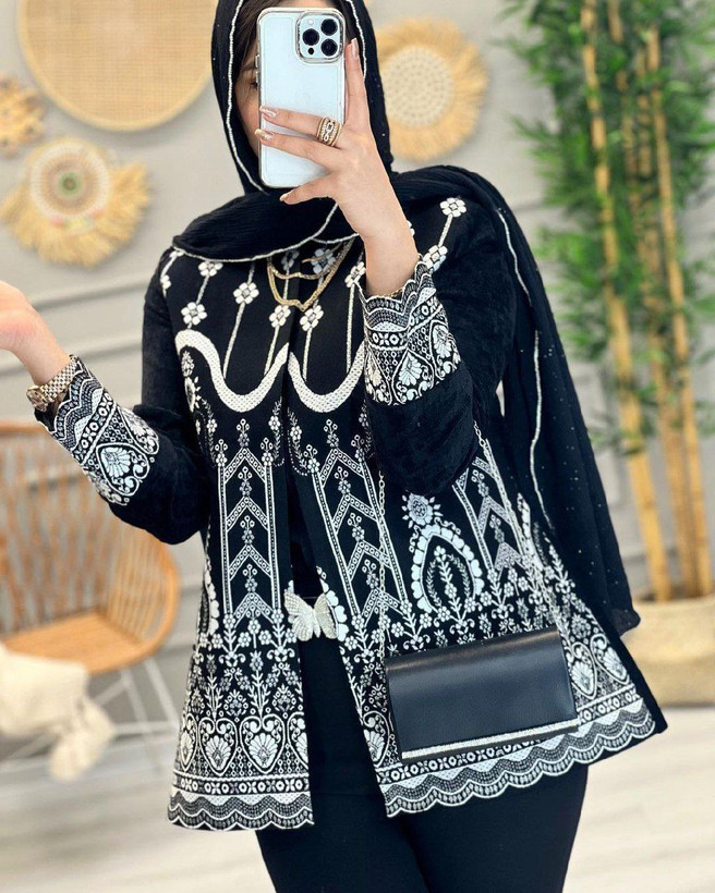 مانتو کتی مدل نوردخت🌿 با کیفیت عالی ✅ الیش5093