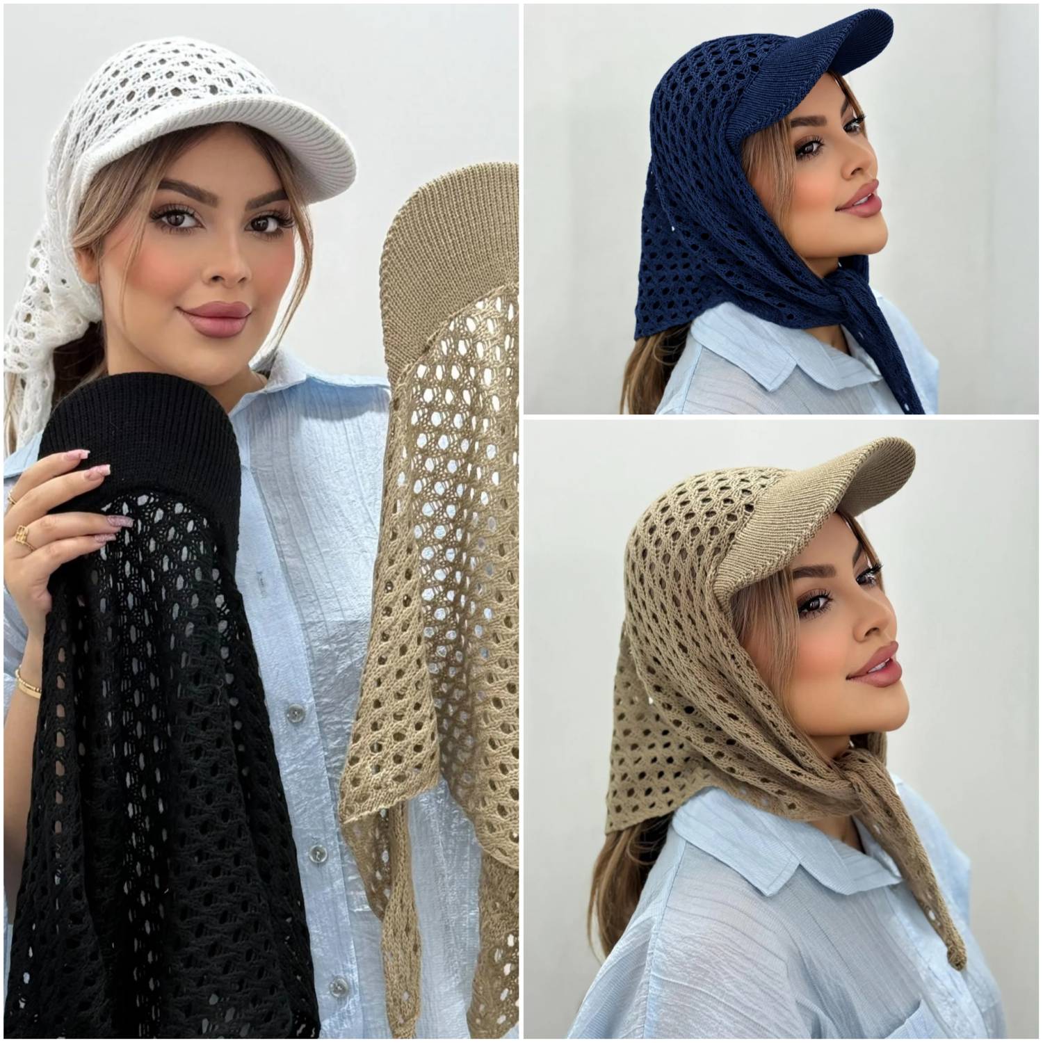 دورگ نقاب‌دار قلاب بافی 🌿 با رنگ بندی و کیفیت عالی ✅الیش24208
