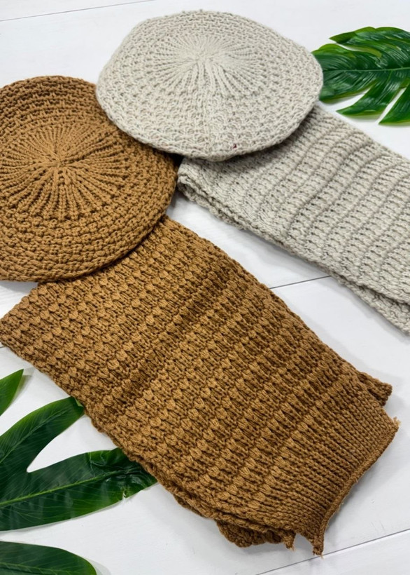 ست شال و کلاه آرکان🌿 با رنگبندی و کیفیت عالی✅ الیش1231