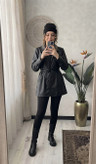 کت چرم کوتاه چرم تیرکمونی اعلا تکرنگ مشکی 🥰🥰کد۲۴۲۵۶ راشین