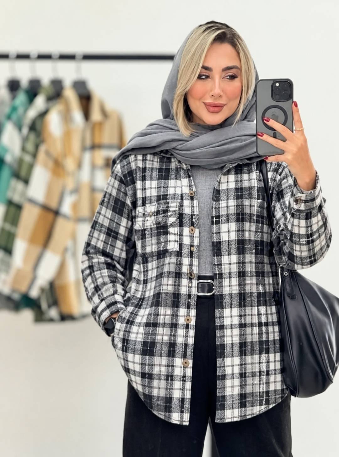 شکت پشمی موهر دار🌿با رنگ بندی و کیفیت عالی ✅ والی24159