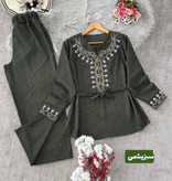 ست تونیک و شلوار مخمل شرمین 🌿 با کیفیت عالی ✅ والی4730