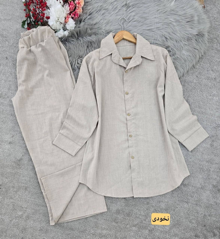 ست مانتو و شلوار کراش 🌿 با رنگ بندی و کیفیت عالی ✅والی18372