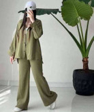 ست مانتو و شلوار کراش 🌿 با رنگ بندی و کیفیت عالی ✅والی18372