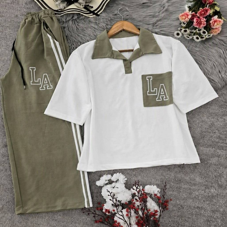 ست تیشرت شلوار ال ای LA🫀💞کد 22468 کلا
