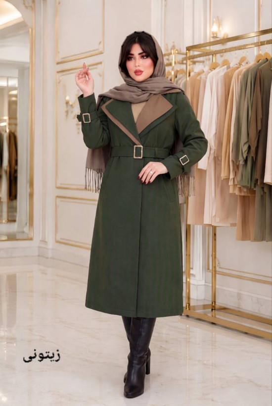 مانتو بارانی السانا کمربند دار🥰♥کد 24134 ناز