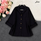 شومیز مانتویی مشکی جلو دکمه داکرون زیبا و شیک کد 16580 تتی😍✅