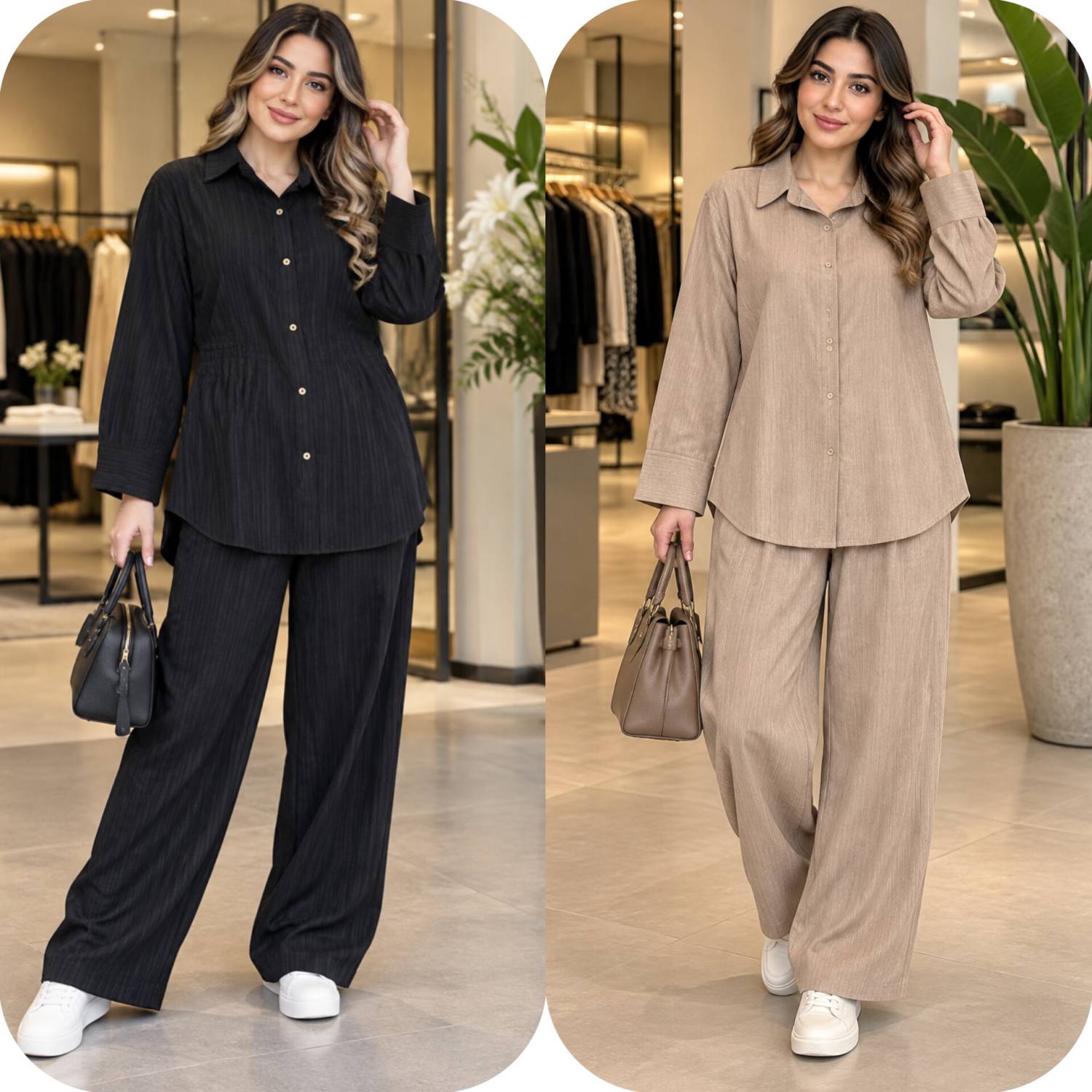 ست مانتو و شلوار کراش 🌿 با رنگ بندی و کیفیت عالی ✅والی18372