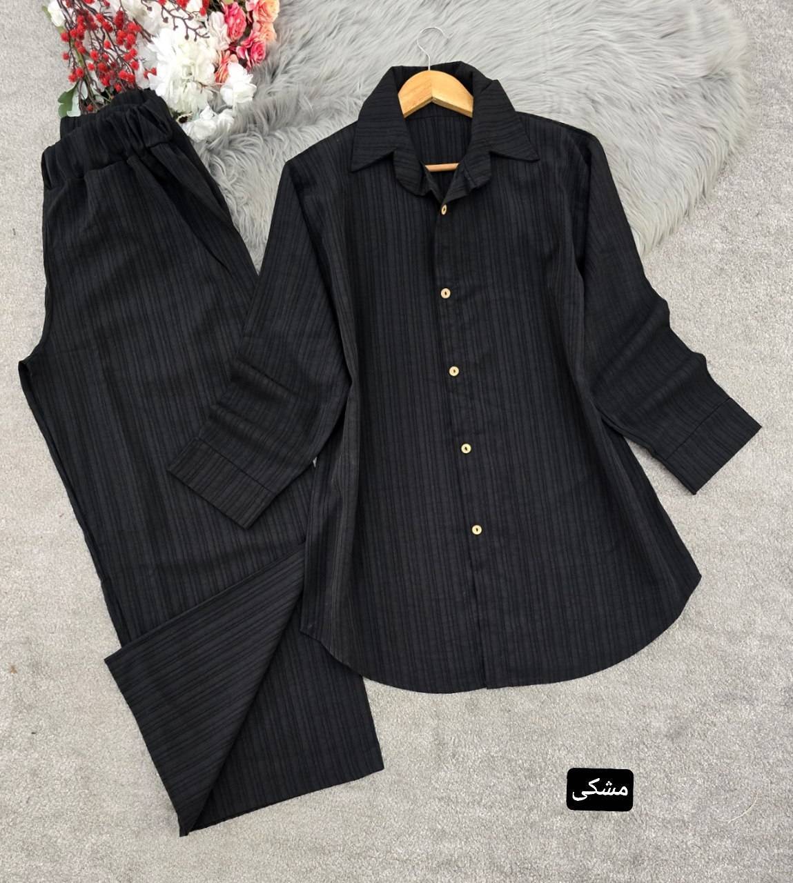 ست مانتو و شلوار کراش 🌿 با رنگ بندی و کیفیت عالی ✅والی18372