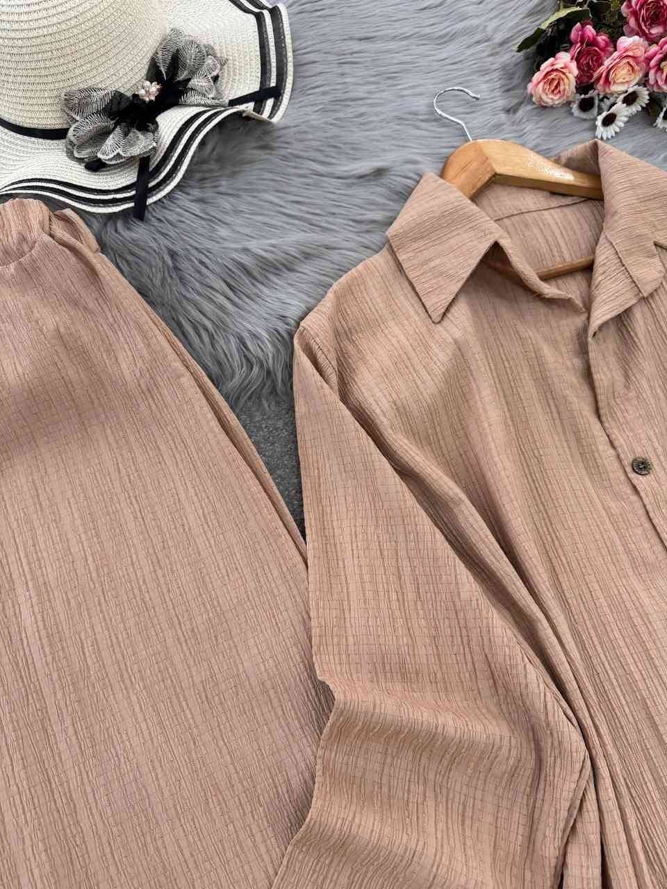 ست مانتو و شلوار کراش 🌿 با رنگ بندی و کیفیت عالی ✅والی18372