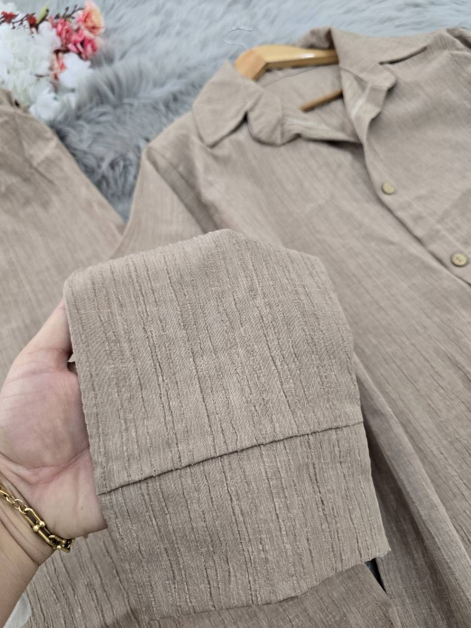 ست مانتو و شلوار کراش 🌿 با رنگ بندی و کیفیت عالی ✅والی18372