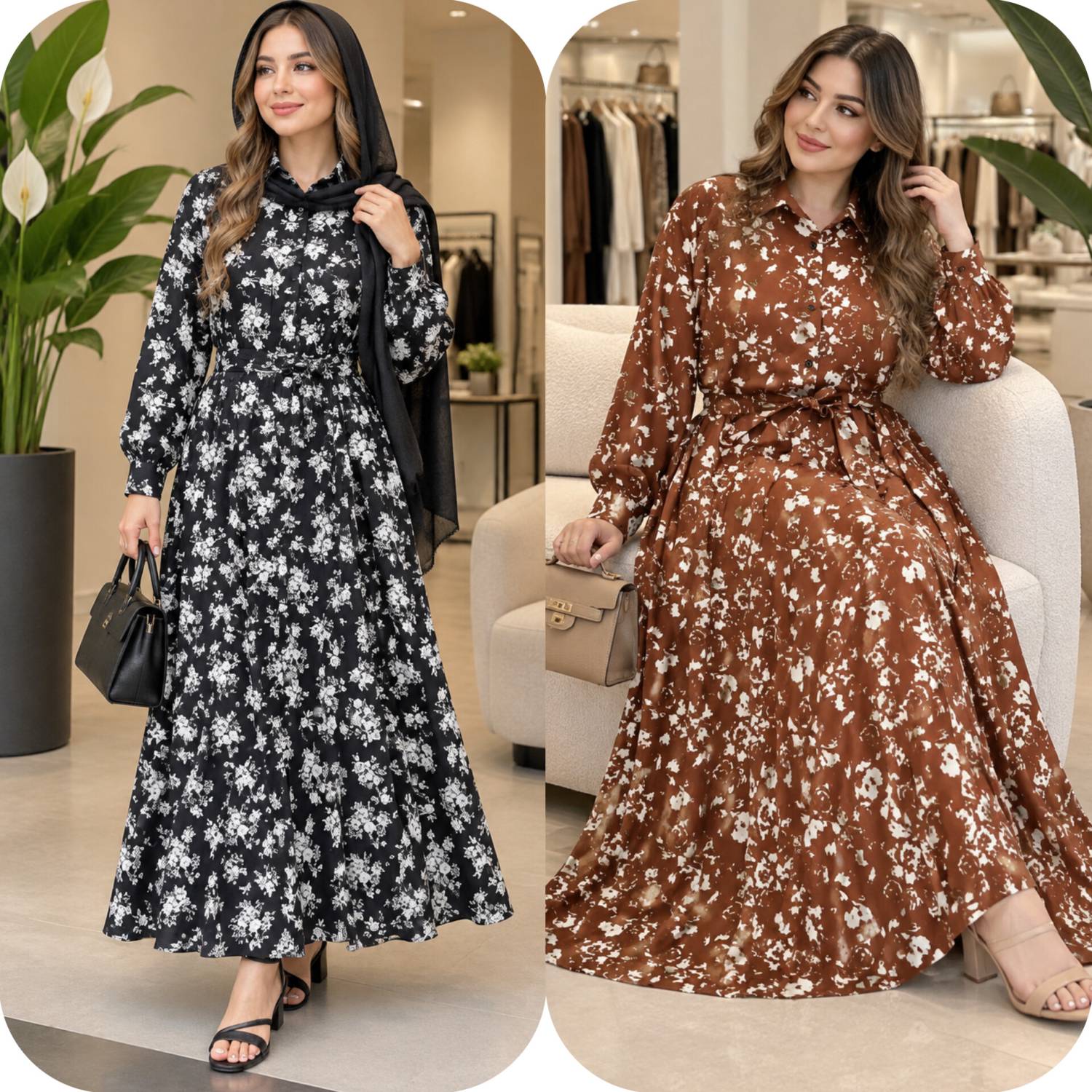 پیراهن بلند الیزه گلی ❤️🫀کد 24502 کلا