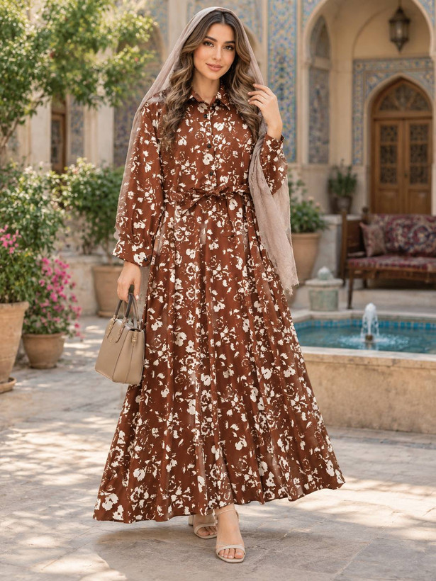 پیراهن بلند الیزه گلی ❤️🫀کد 24502 کلا