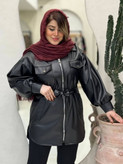 مانتو چرم مانلی 💞🫀کد 2991 ترمه