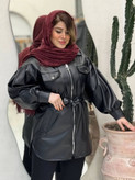 مانتو چرم مانلی 💞🫀کد 2991 ترمه