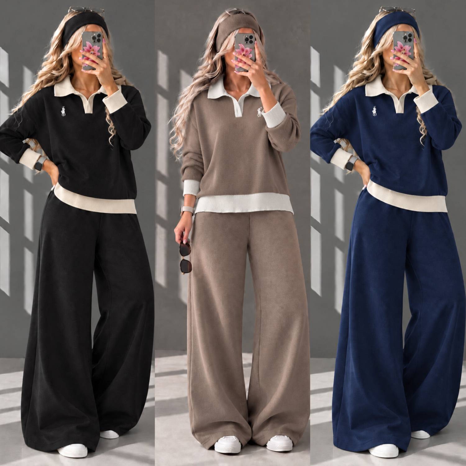 ست بلوز شلوار بافت POLO در رنگبندی 🥰🥰کد۲۴۵۱۲ ست