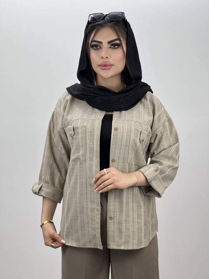 شومیز مانتویی کوک دوزی گلژین 💞🦋کد 536 شانی