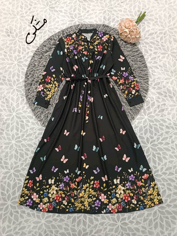 پیراهن گل و پروانه سوپر سافت با لطافت بالا در رنگبندی 🎀 🎀 کد ۲۳۲۳۵ دلتا