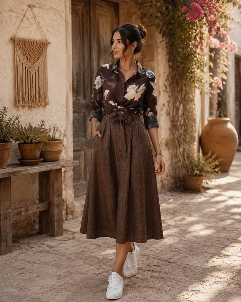 ست شومیز دامن ارکیده 🪷💞کد 245۹9 ترمه