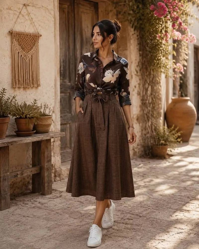 ست شومیز دامن ارکیده 🪷💞کد 245۹9 ترمه