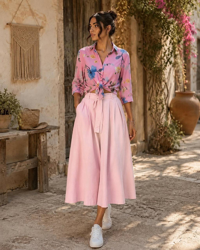 ست شومیز دامن ارکیده 🪷💞کد 245۹9 ترمه