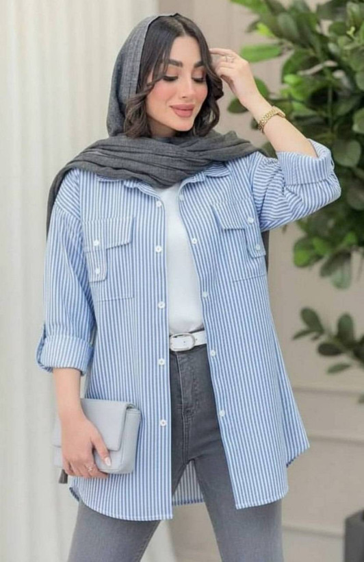 شومیز جیب صلیبی ❤️🎀کد 22571 ماه