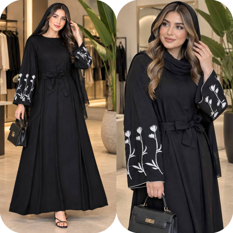 پیراهن عبایی گل لاله🌹 با کیفیت عالی ✅ والی22466