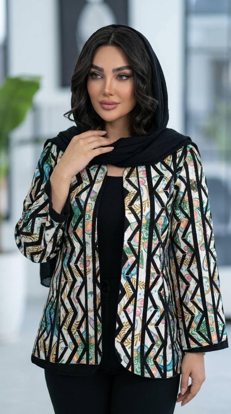 کت طرح دار تافته ی شیک 🌺😍🌺دخت۱۱۷۶
