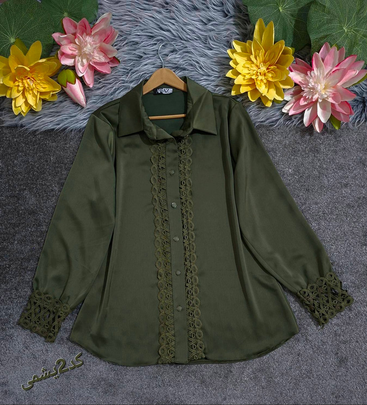 شومیز ساتن بسیار شیک و زیبا😍🌺😍دخت ۱۱۵۷