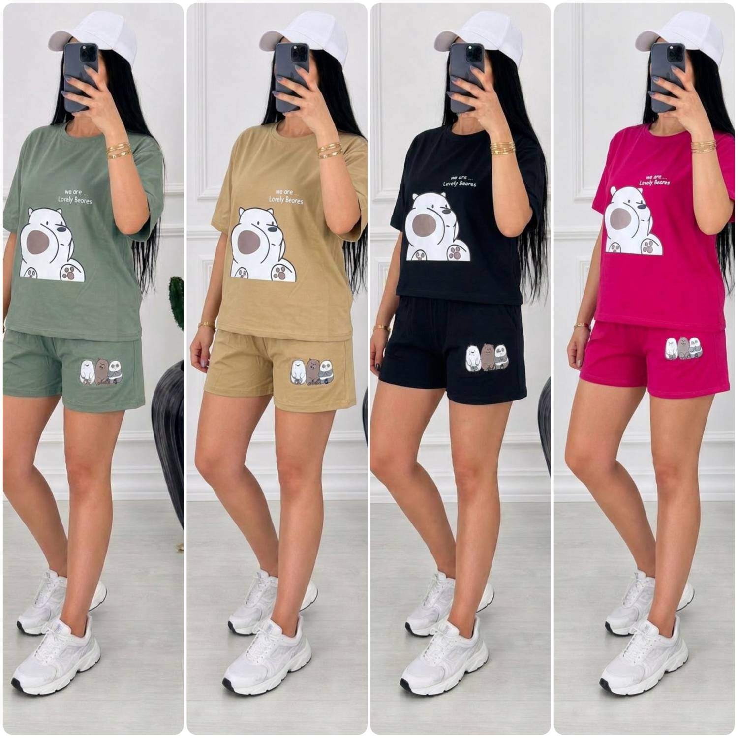 ست تیشرت و شورتک خرسی🐻 با رنگ بندی و کیفیت عالی ✅ الیش14178