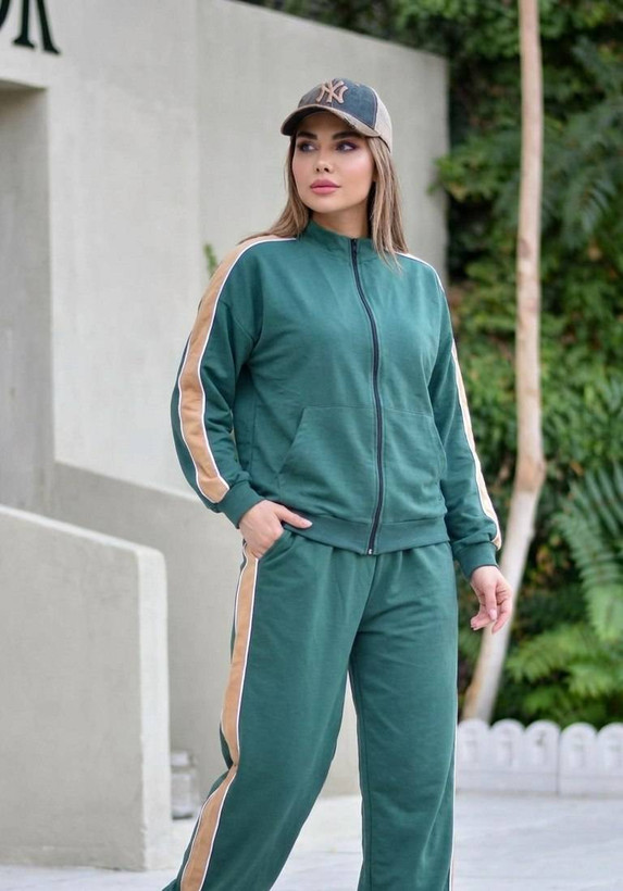ست هودی و شلوار سرشانه کرم 🌿 با کیفیت عالی ✅ ارغوان 100963