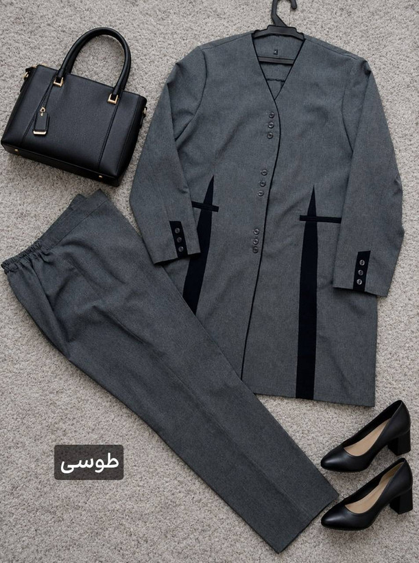 ست مانتو و شلوار اداری نفس 🌿با کیفیت عالی ✅ ارغوان 101023