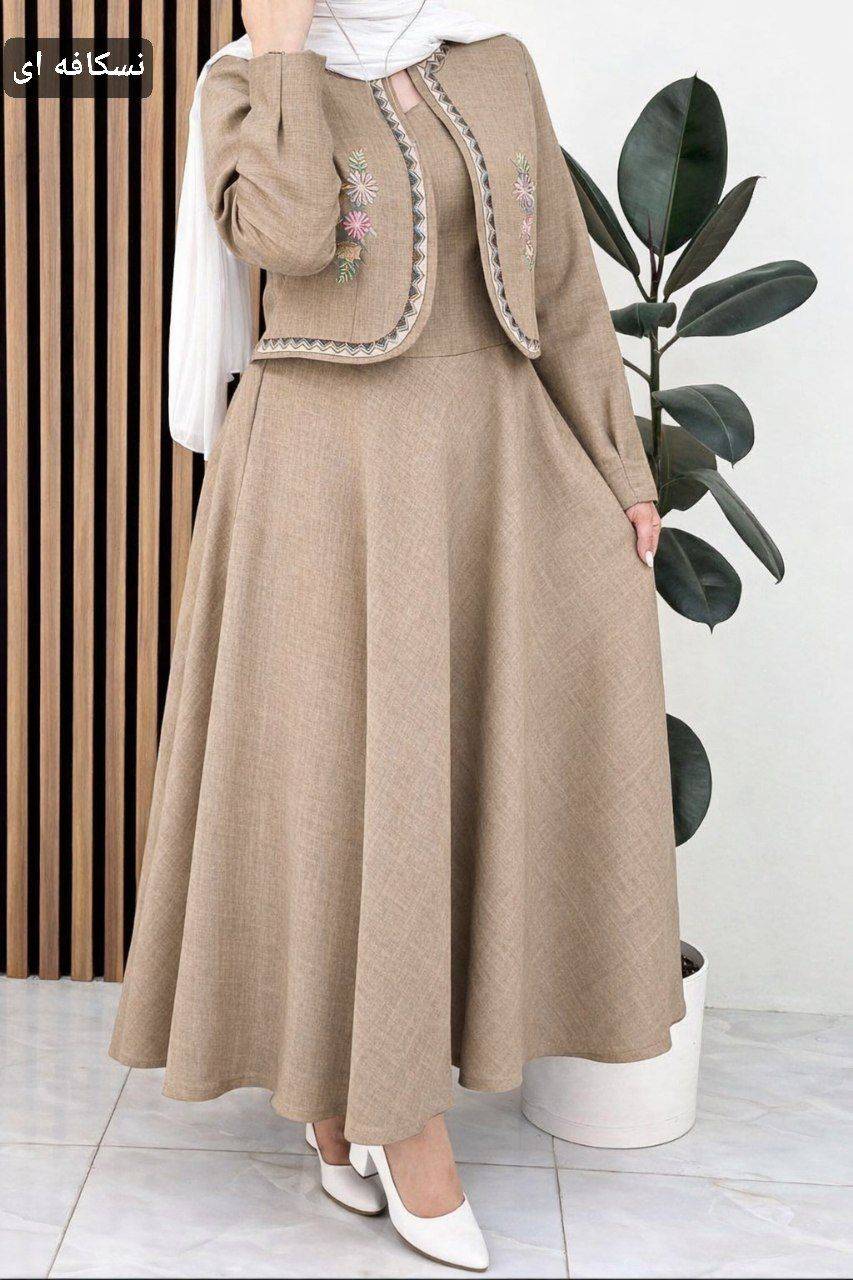 ست کت سارافون گلدوزی ژیوا با کیفیت عالی🌺🌱7326شایسته