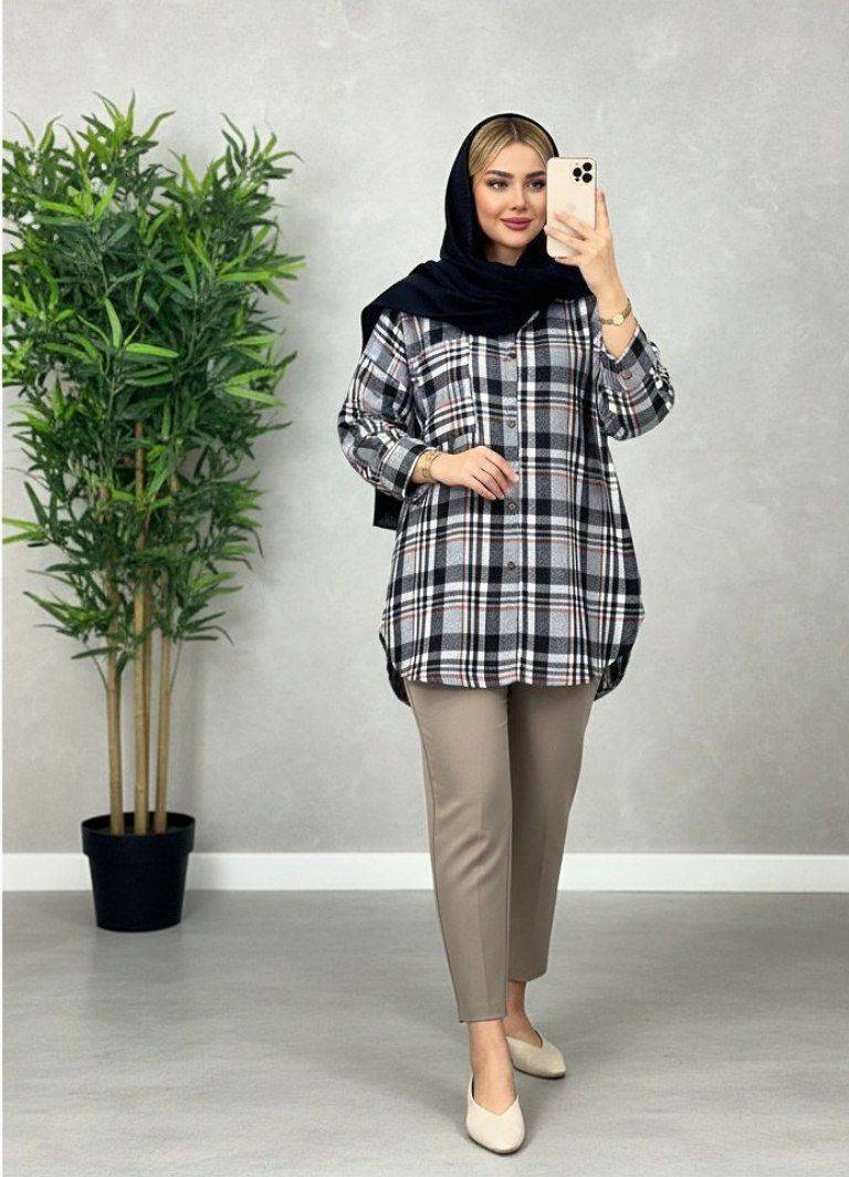 شکت چهار خونه بغل دکمه 💞❤️کد 274 آدرا
