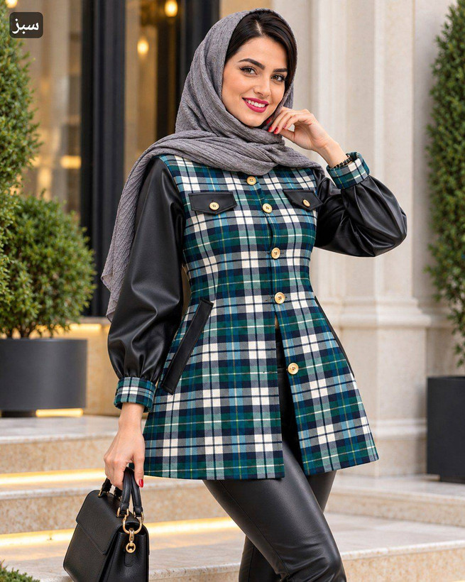 مانتو ترکیبی شاکمن زیبا و جذاب 😍🌺25898شایسته