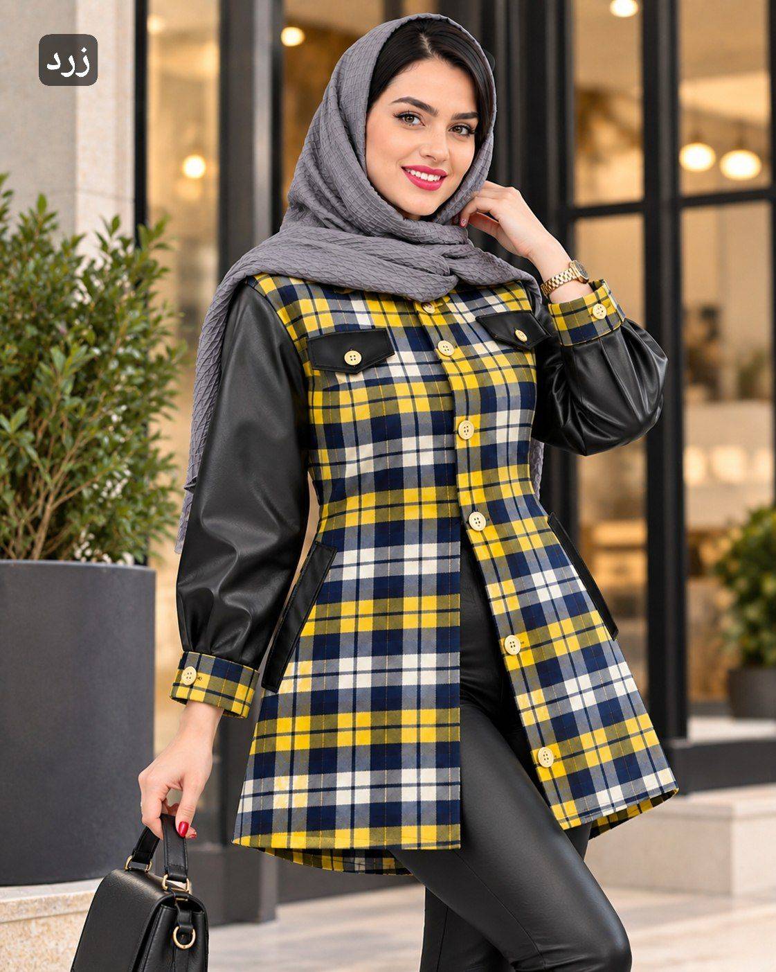 مانتو ترکیبی شاکمن زیبا و جذاب 😍🌺25898شایسته