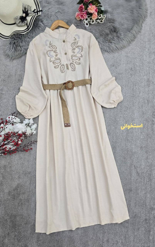 کفتان بلند گلدوزی ترمه شانتون اعلا در رنگ بندی کد 7607 والیا