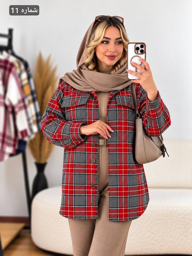 مانتو چهارخونه نسیم🌺😍26304شایسته