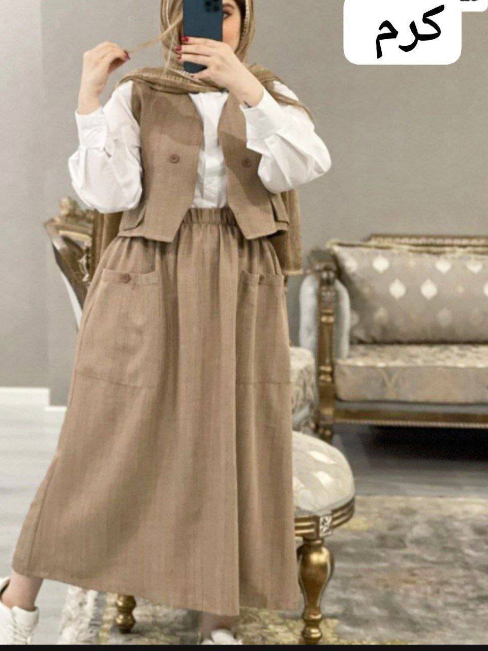 جلیقه دامن زمرد 💕🌸کد 18093 ناز