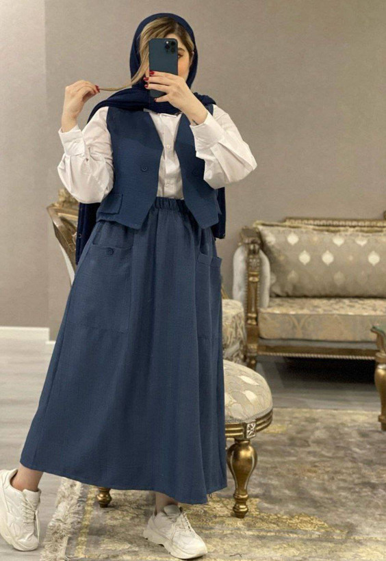 جلیقه دامن زمرد 💕🌸کد 18093 ناز